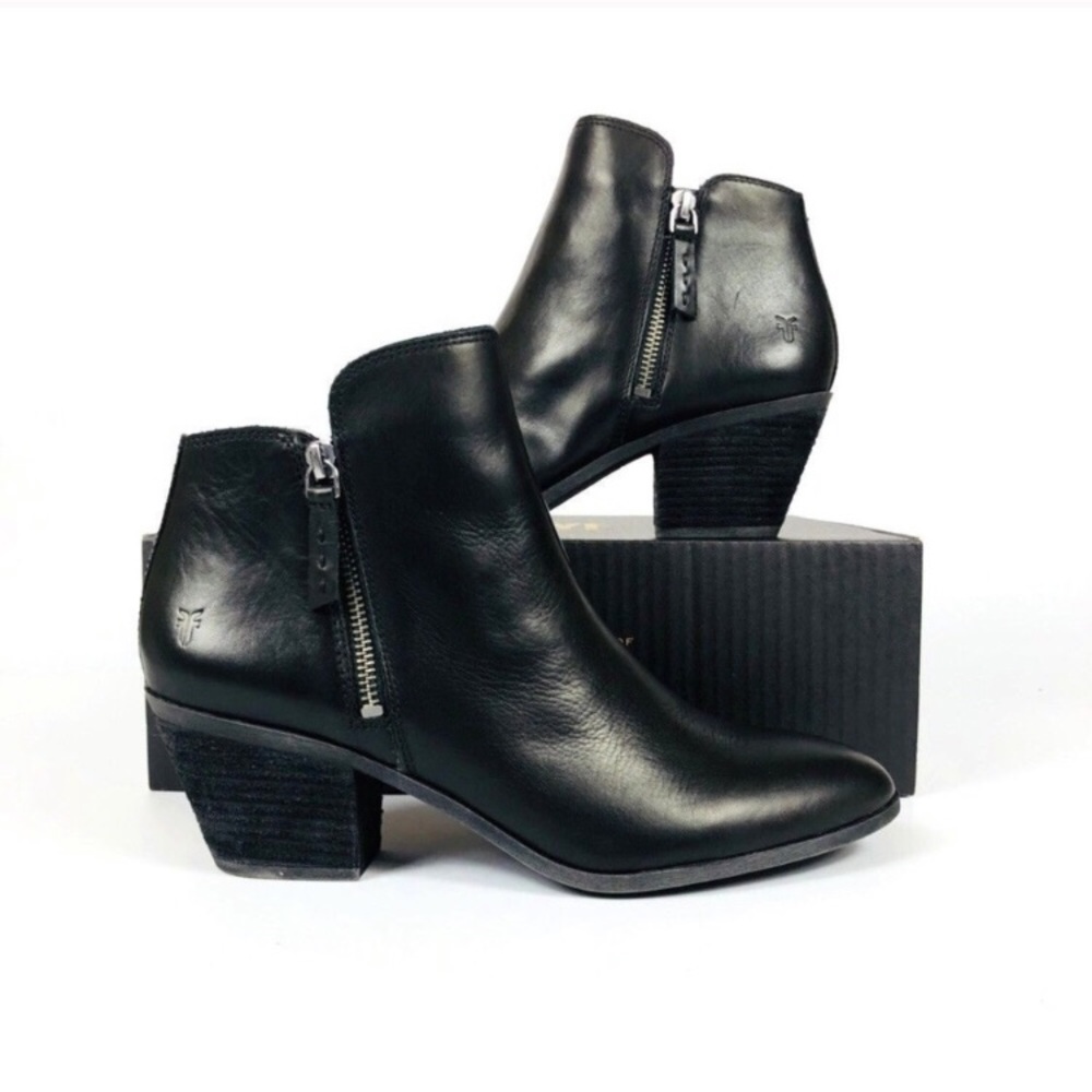 Frye Judith Double Zip Leather Ankle Boot